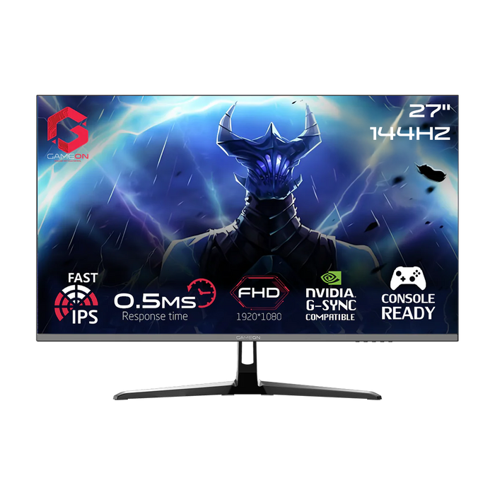 GAMEON GOES27FHD144IPS Essential Series 27" FHD, 144Hz, MPRT 0.5ms, HDMI 2.1, Fast IPS Gaming Monitor (Supports PS5) - Black
