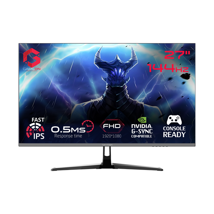 GAMEON GOES27FHD144IPS Essential Series 27" FHD, 144Hz, MPRT 0.5ms, HDMI 2.1, Fast IPS Gaming Monitor (Supports PS5) - Black