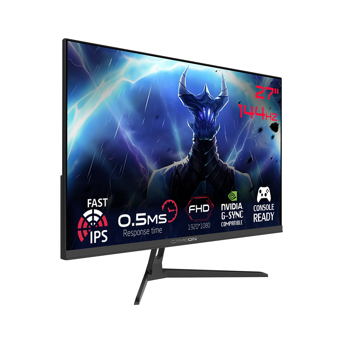 GAMEON GOES27FHD144IPS Essential Series 27" FHD, 144Hz, MPRT 0.5ms, HDMI 2.1, Fast IPS Gaming Monitor (Supports PS5) - Black