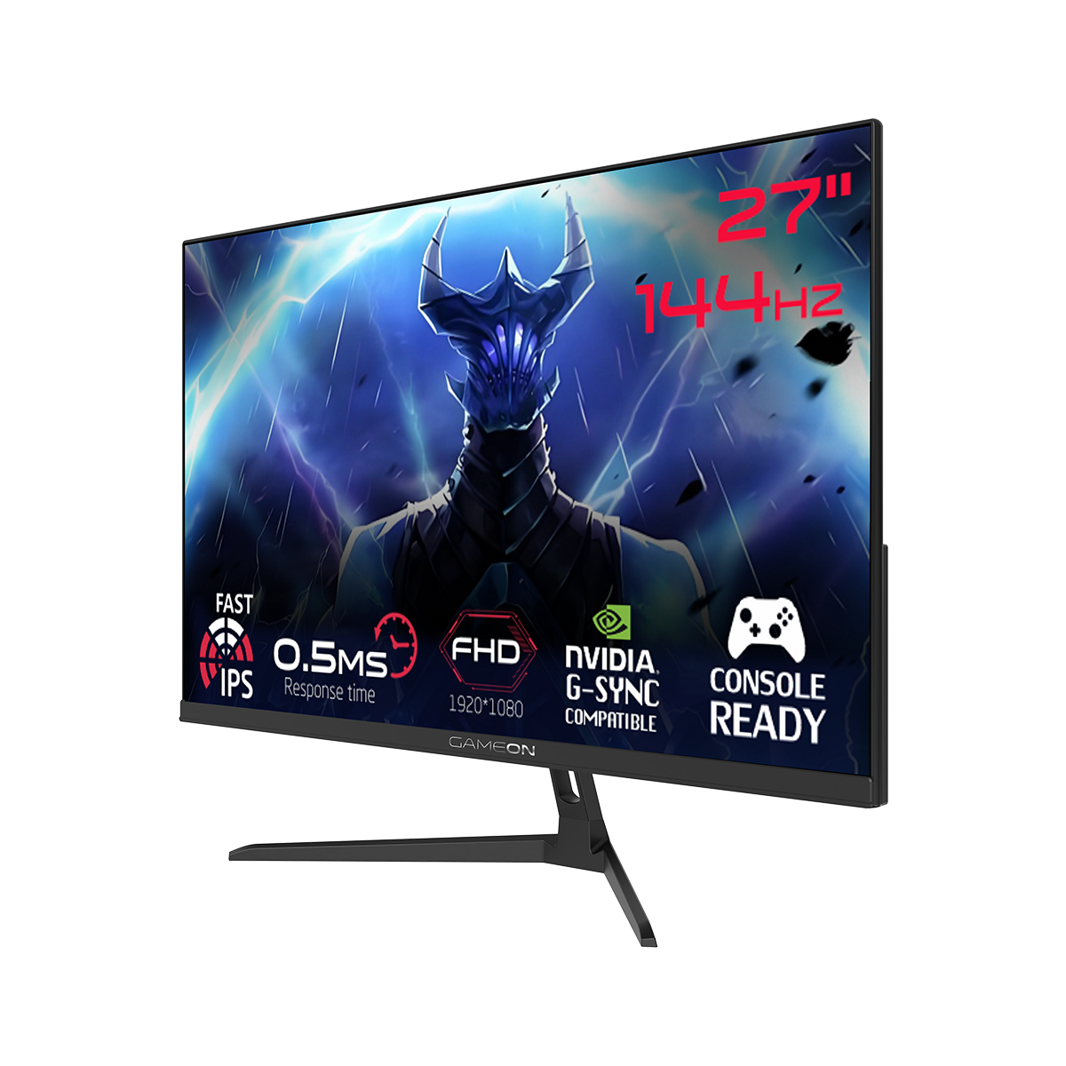 GAMEON GOES27FHD144IPS Essential Series 27" FHD, 144Hz, MPRT 0.5ms, HDMI 2.1, Fast IPS Gaming Monitor (Supports PS5) - Black