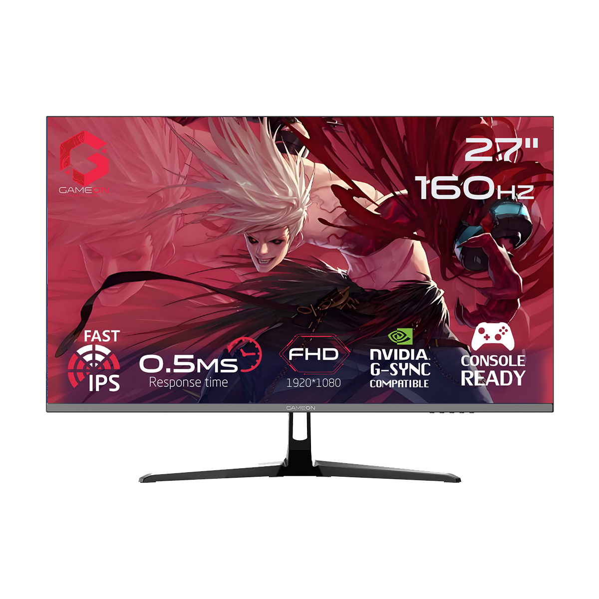 GAMEON GOES27FHD160IPS Essential Series 27" FHD, 160Hz, MPRT 0.5ms, HDMI 2.1, Fast IPS Gaming Monitor (Supports PS5) - Black