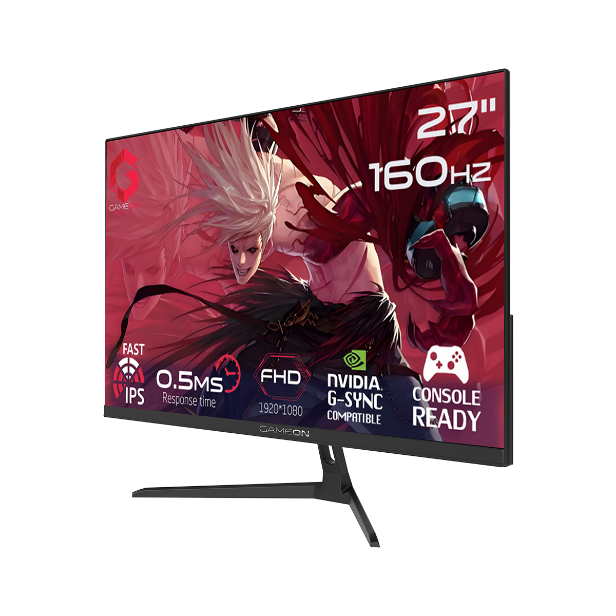 GAMEON GOES27FHD160IPS Essential Series 27" FHD, 160Hz, MPRT 0.5ms, HDMI 2.1, Fast IPS Gaming Monitor (Supports PS5) - Black