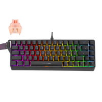 GAMEON MAGPRO Series GOMG1K8-RS 60% RGB Magnetic Mechanical Wired Gaming Keyboard with Customization Software & Wrist Band, Pink Switch - English/Arabic