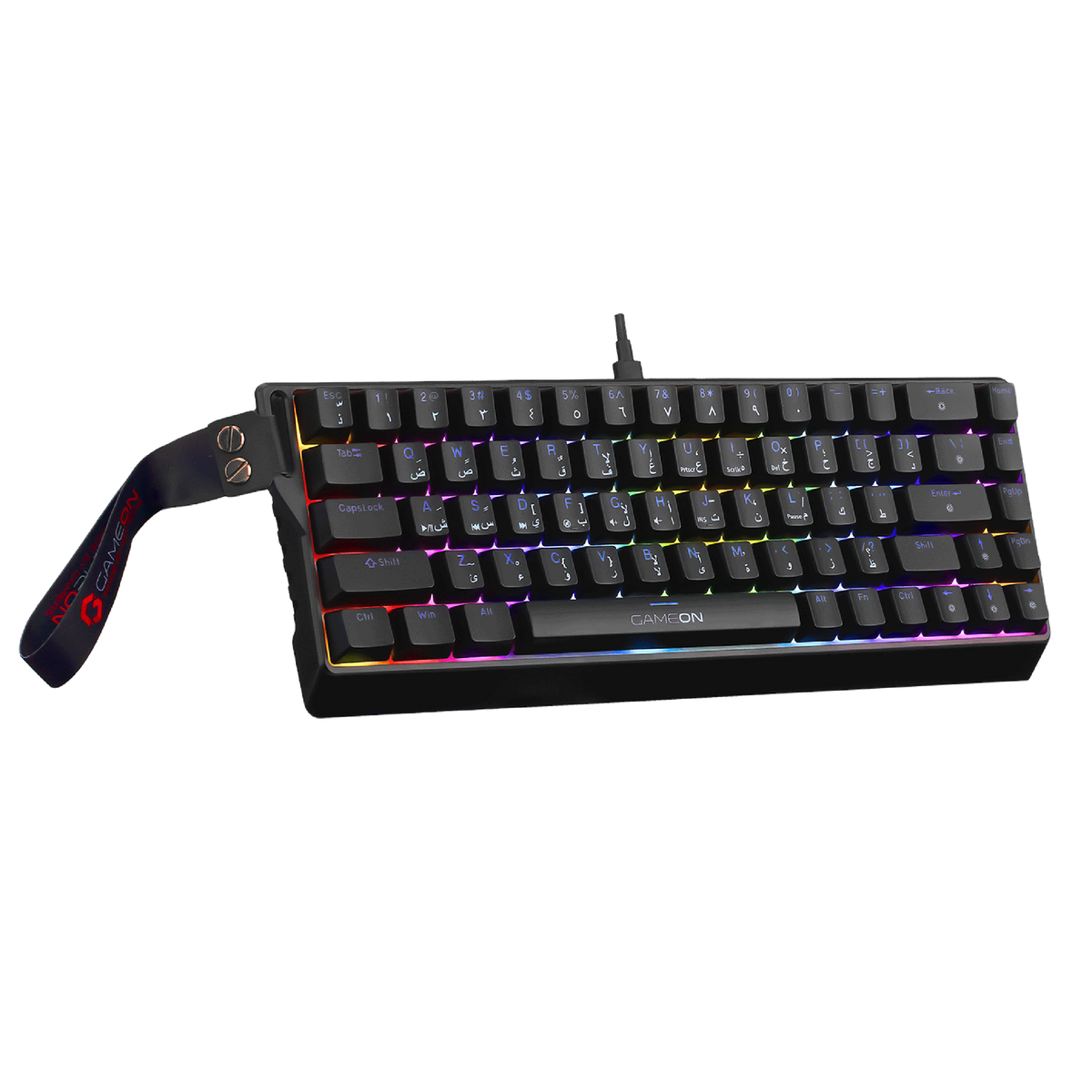 GAMEON MAGPRO Series GOMG1K8-RS 60% RGB Magnetic Mechanical Wired Gaming Keyboard with Customization Software & Wrist Band, Pink Switch - English/Arabic