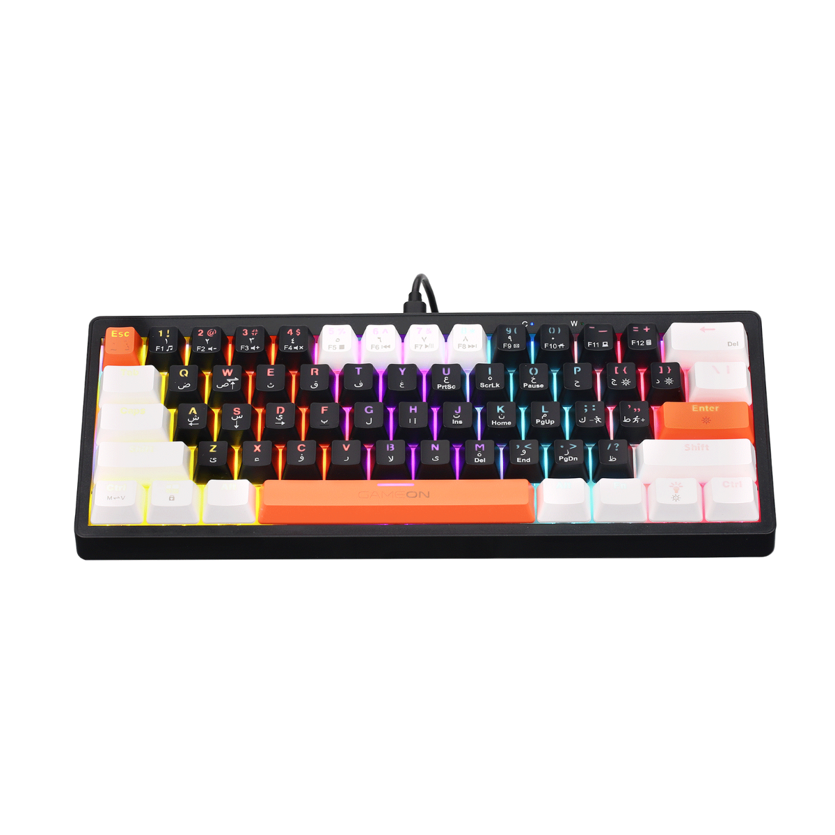 GAMEON AEROX Series GOMK60-RS 60% RGB Mechanical Wired Gaming Keyboard, Red Switch - English/Arabic