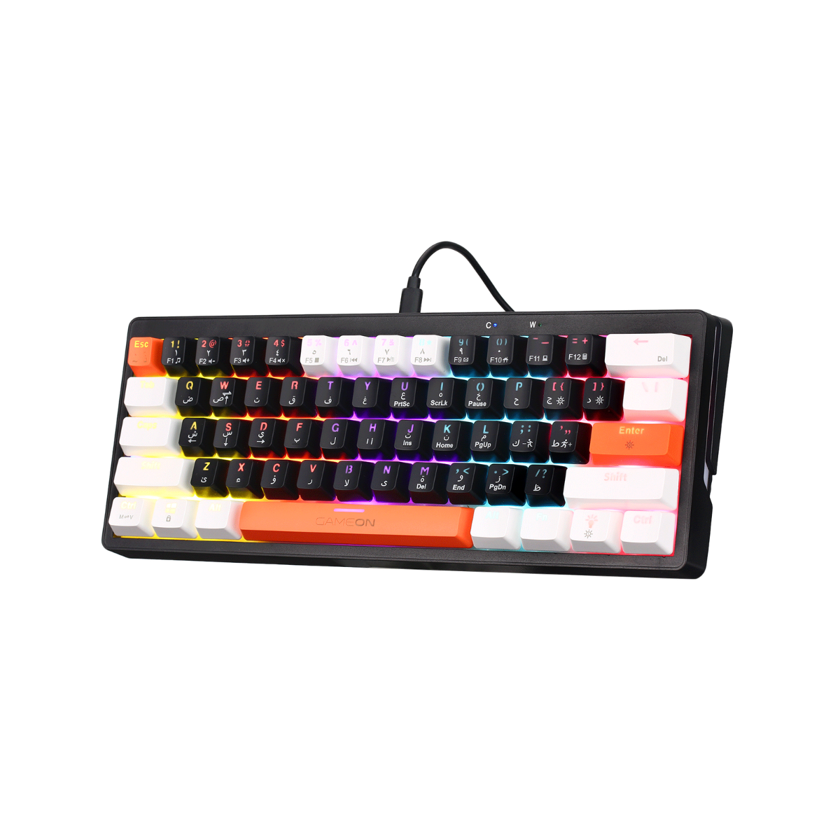 GAMEON AEROX Series GOMK60-RS 60% RGB Mechanical Wired Gaming Keyboard, Red Switch - English/Arabic