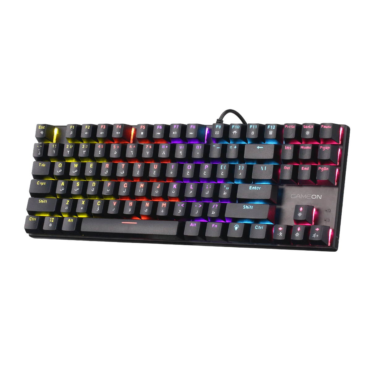 GAMEON KENORA Series GOMK87-RS 80% RGB Mechanical Wired Gaming Keyboard, Red Switch - English/Arabic