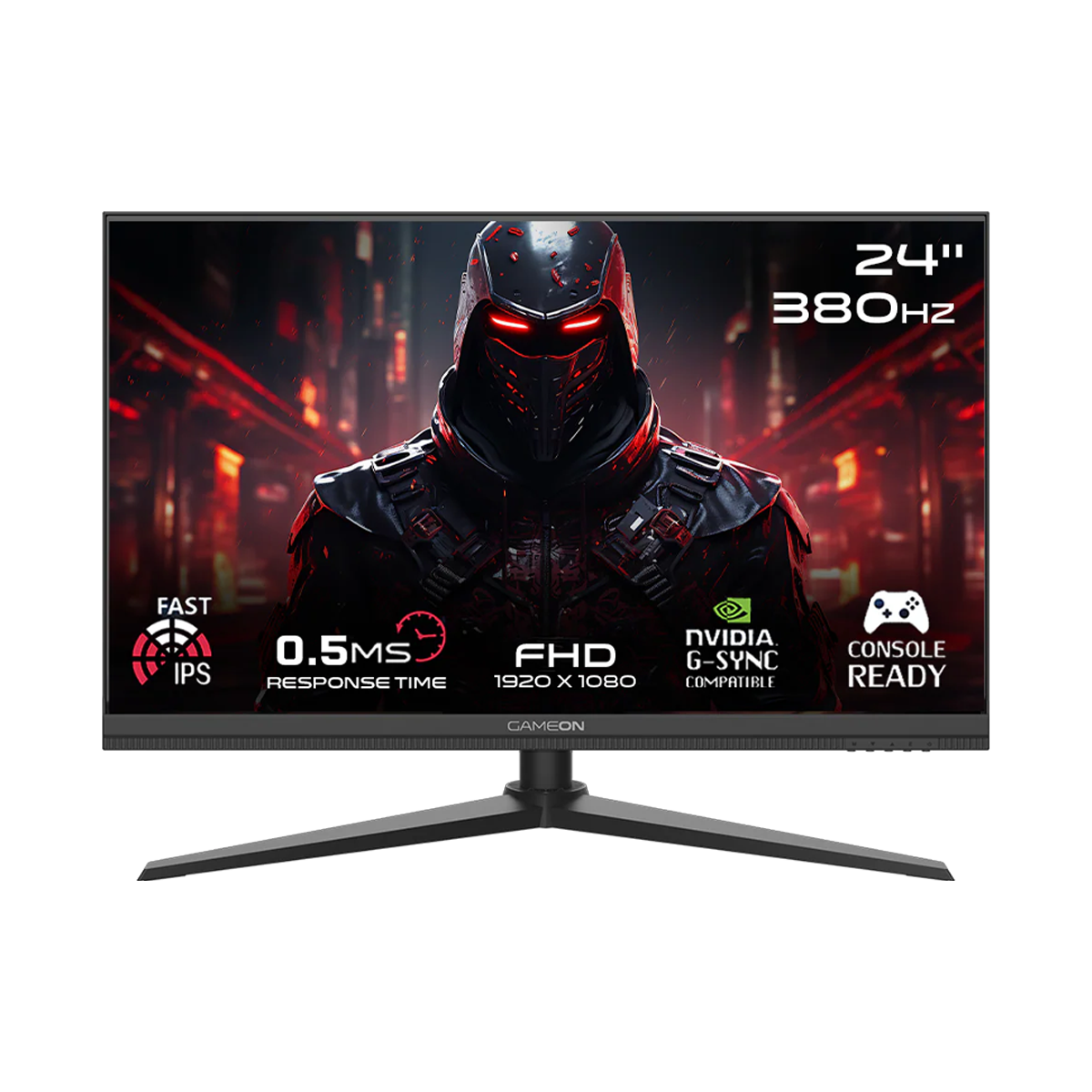 GAMEON GOMP24FHD380IPS Midnight Pro Series 24" FHD, 380Hz, MPRT 0.5ms, HDMI 2.1, Fast IPS Gaming Monitor (Supports PS5) - Black