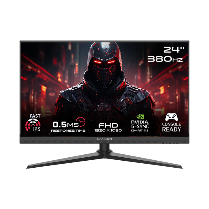 GAMEON GOMP24FHD380IPS Midnight Pro Series 24" FHD, 380Hz, MPRT 0.5ms, HDMI 2.1, Fast IPS Gaming Monitor (Supports PS5) - Black