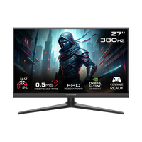 جيم أون, شاشة الألعاب فئة ميدنايت برو بحجم 27 بوصة, 380 هرتز, زمن الاستجابه 0.5, اتش دي ام اي 2.1 تدعم سوني 5 - أسود