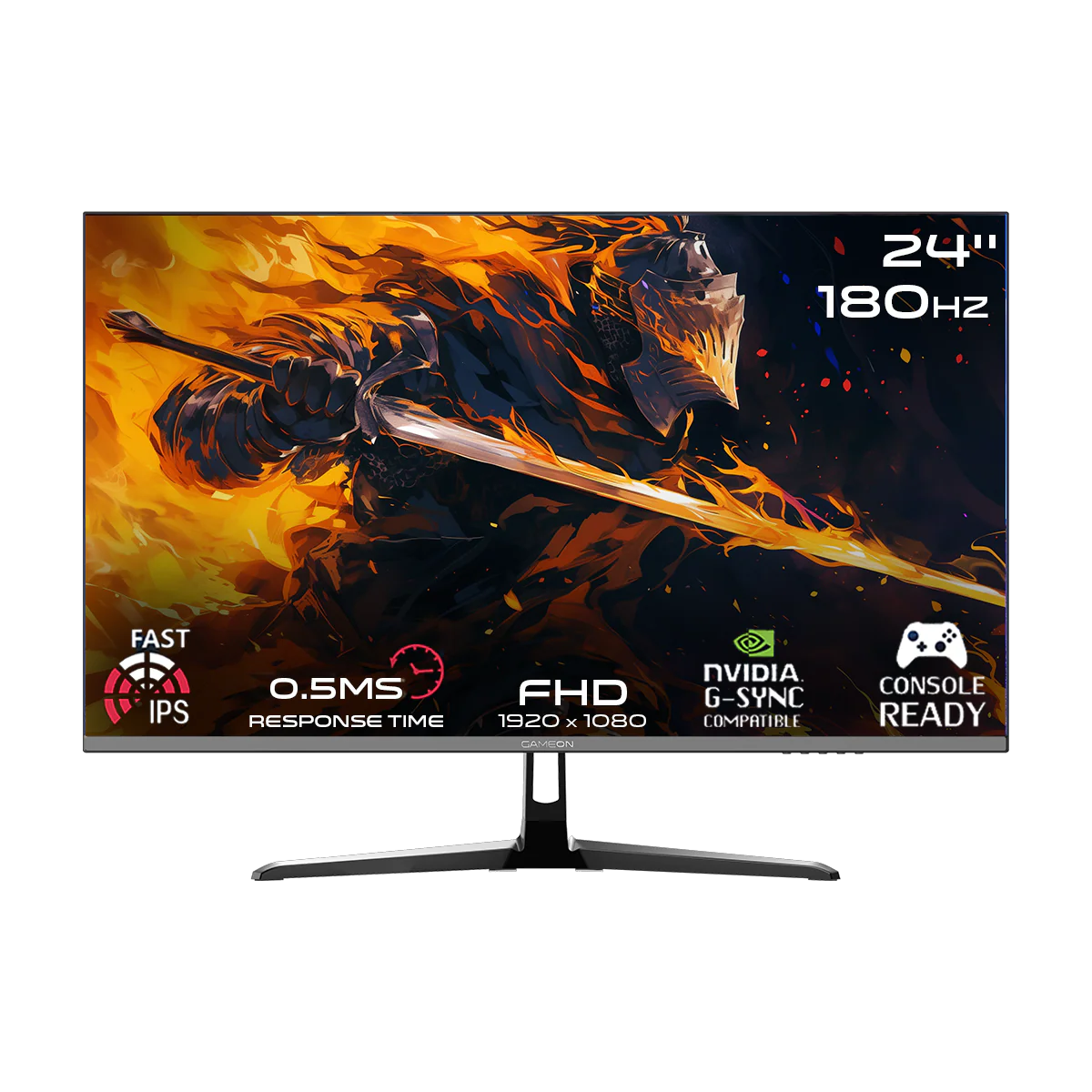 GAMEON GOPS24180IPS Pro Series 24" FHD, 180Hz, MPRT 0.5ms, HDMI 2.1, IPS Gaming Monitor (Supports PS5) - Black