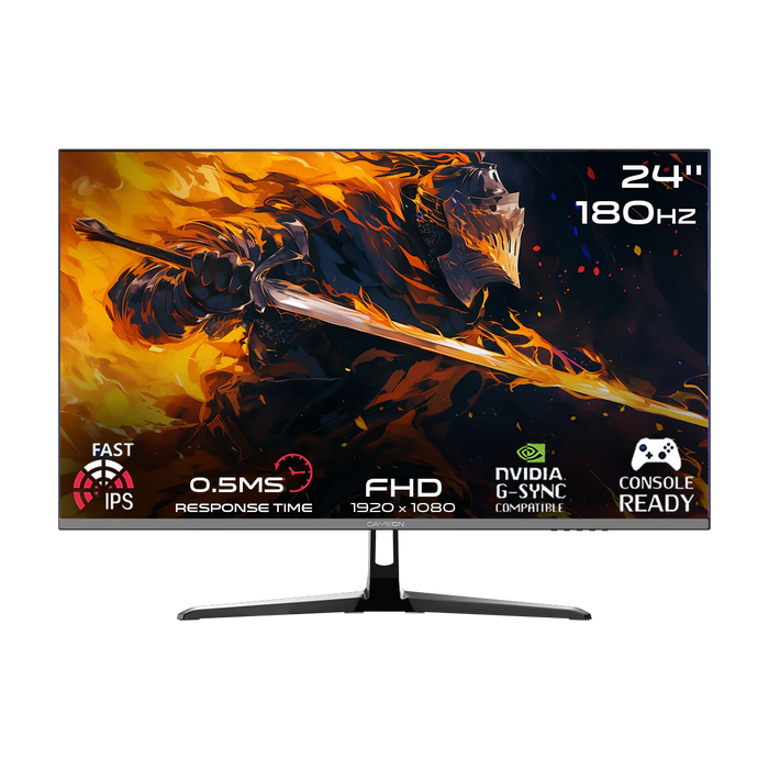 GAMEON GOPS24180IPS Pro Series 24" FHD, 180Hz, MPRT 0.5ms, HDMI 2.1, IPS Gaming Monitor (Supports PS5) - Black