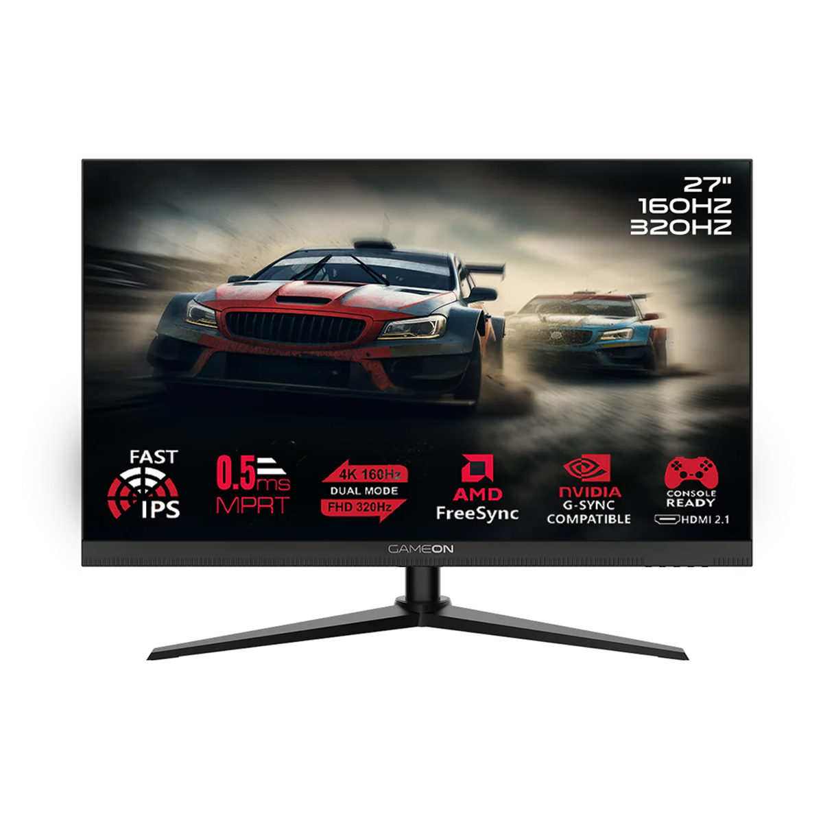 GAMEON GOSX27B Switch X Series 27" Dual Switch 4K UHD 160Hz/FHD 320Hz, MPRT 0.5ms, HDMI 2.1, Fast IPS Gaming Monitor (Supports PS5) - Black
