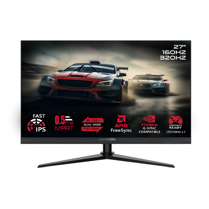 GAMEON GOSX27B Switch X Series 27" Dual Switch 4K UHD 160Hz/FHD 320Hz, MPRT 0.5ms, HDMI 2.1, Fast IPS Gaming Monitor (Supports PS5) - Black
