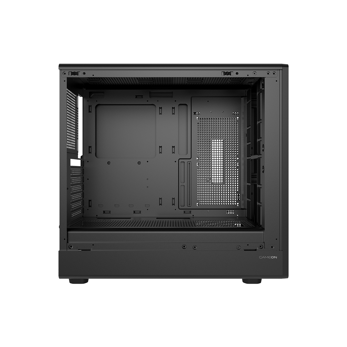 GAMEON TIMBERI Midnight Series ARGB + PWM Mid Tower Gaming Case - Wood/Black