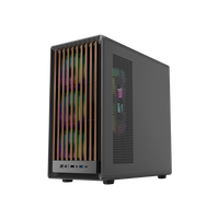 GAMEON TIMBERI Midnight Series ARGB + PWM Mid Tower Gaming Case - Wood/Black