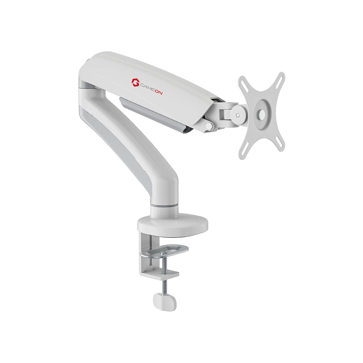 GAMEON GO-5400 Mechanical Spring Single Monitor Arm For Gaming And Office Use, 17" - 32", Flat Monitor Up To 9 KG & Curve Monitor Up To 9 KG - White