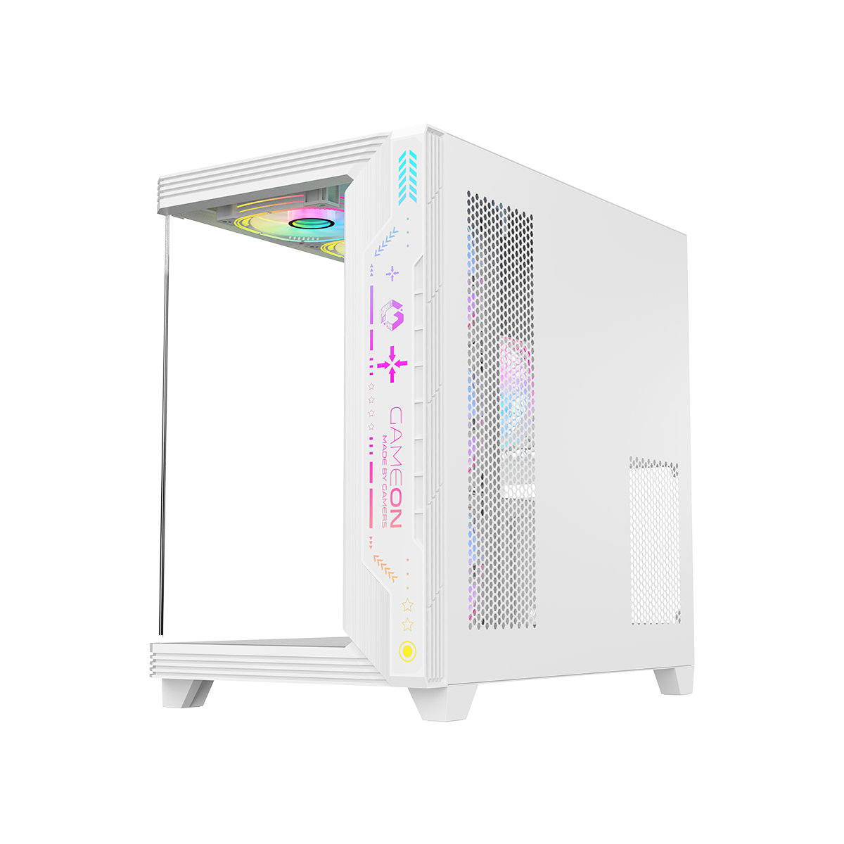 GAMEON Pulse Artic Series ARGB Mid Tower Gaming Case - White