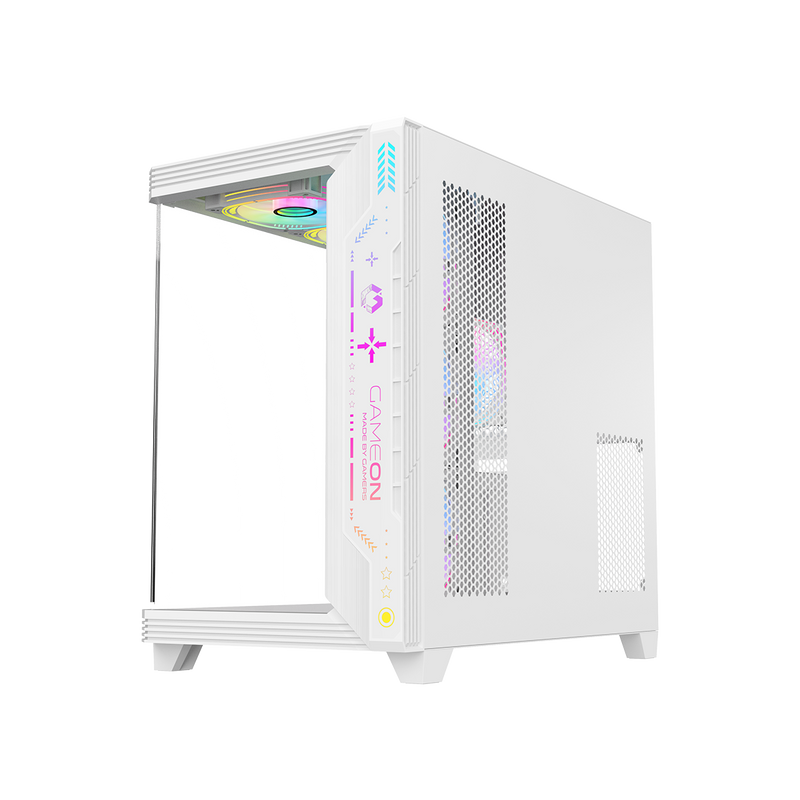 GAMEON Pulse Artic Series ARGB Mid Tower Gaming Case - White