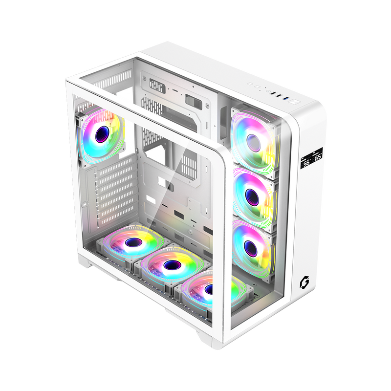 GAMEON Infinity Artic Series ARGB Mid Tower Gaming Case - White