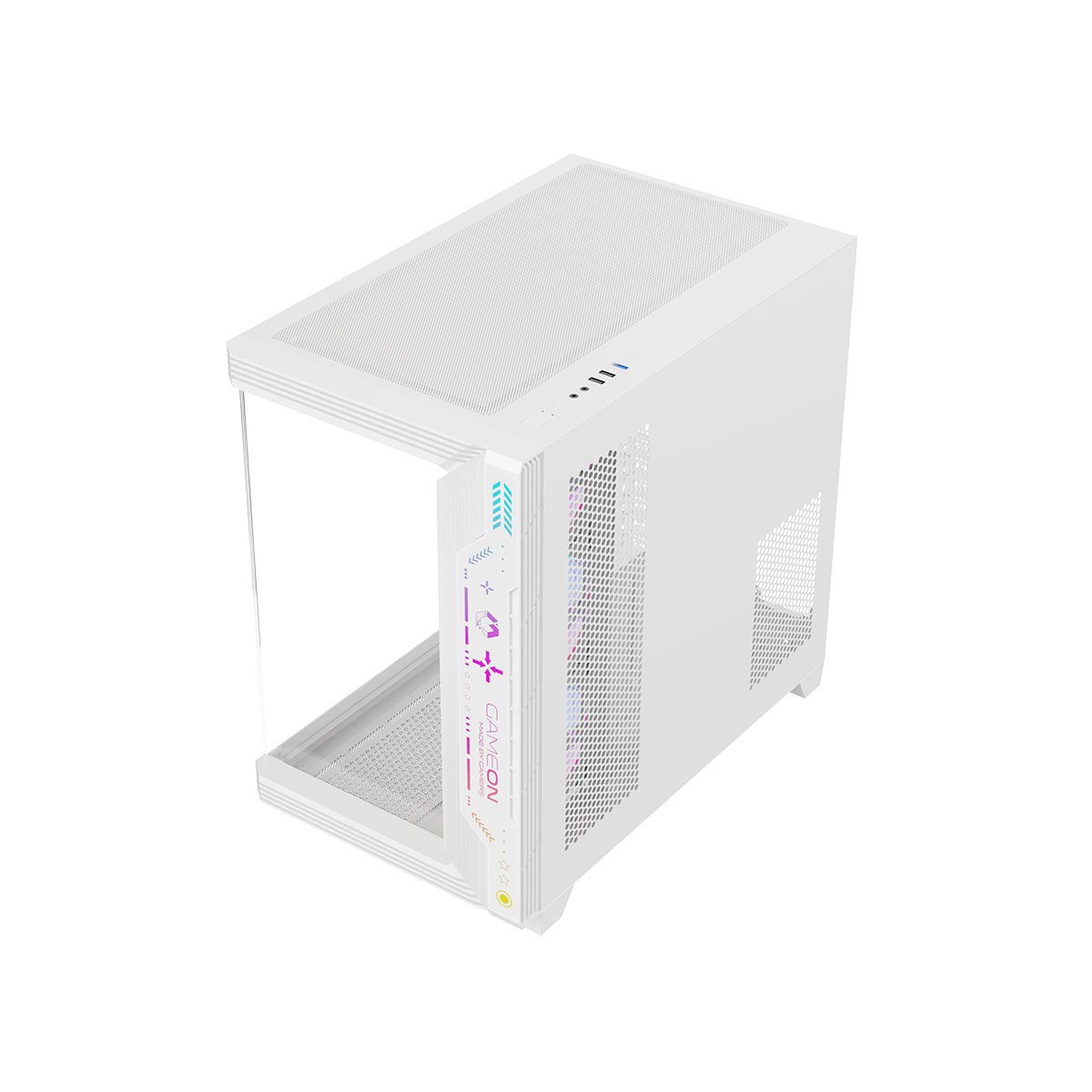 GAMEON Pulse Artic Series ARGB Mid Tower Gaming Case - White