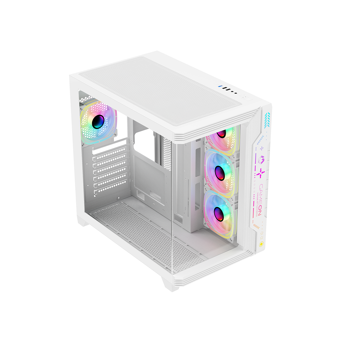 GAMEON Pulse Artic Series ARGB Mid Tower Gaming Case - White