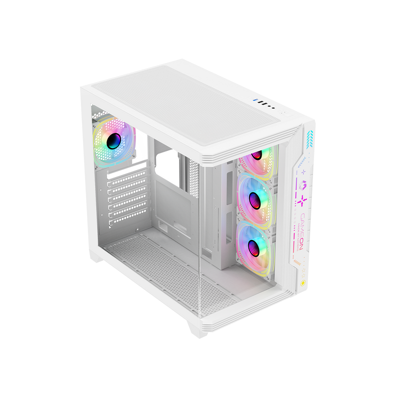 GAMEON Pulse Artic Series ARGB Mid Tower Gaming Case - White