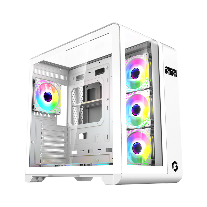 GAMEON Infinity Artic Series ARGB Mid Tower Gaming Case - White