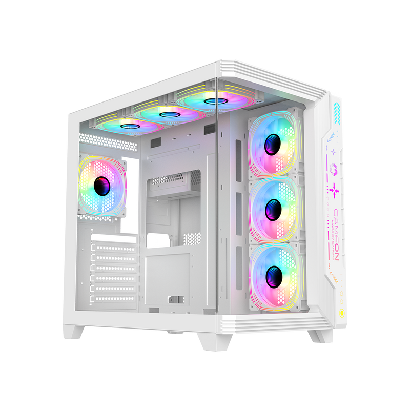 GAMEON Pulse Artic Series ARGB Mid Tower Gaming Case - White