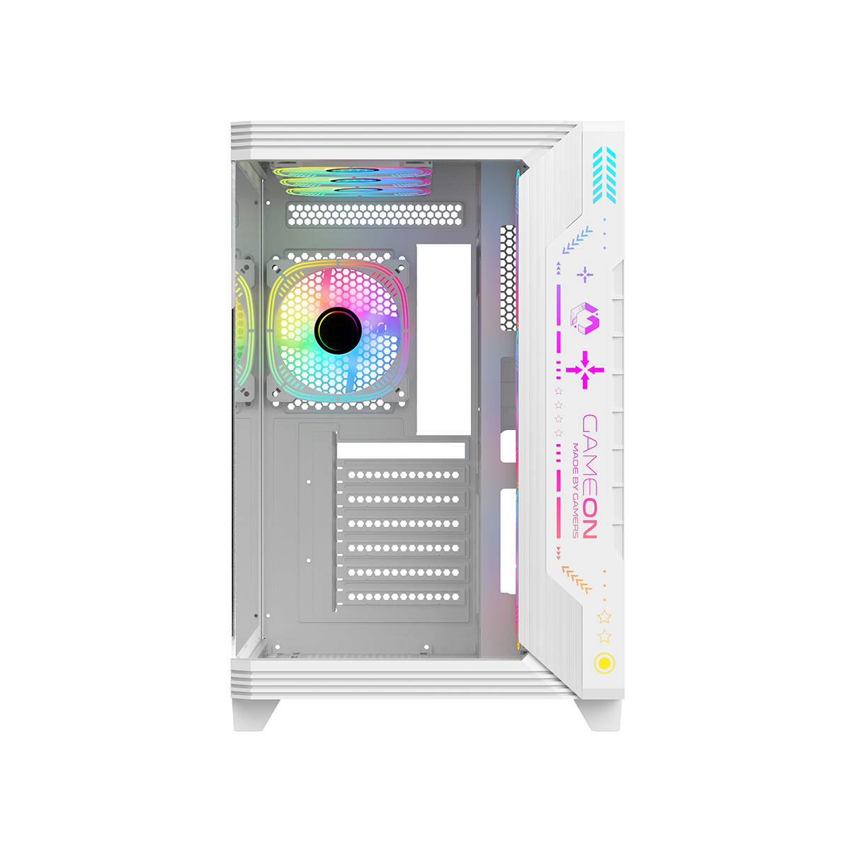 GAMEON Pulse Artic Series ARGB Mid Tower Gaming Case - White