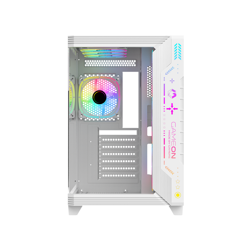 GAMEON Pulse Artic Series ARGB Mid Tower Gaming Case - White