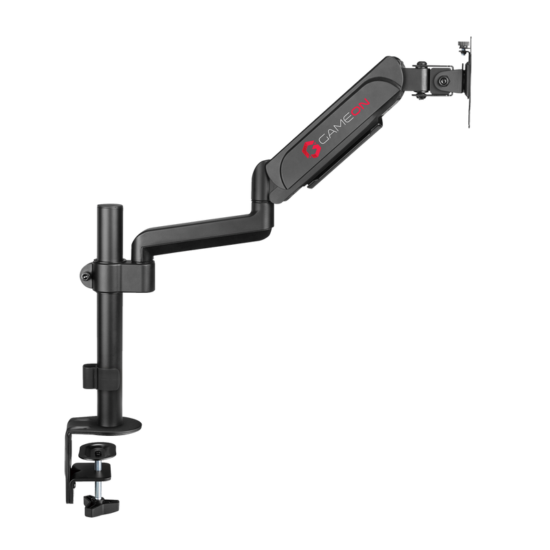 GAMEON GO-3363 Pole-Mounted Gas Spring Single Monitor Arm, Stand And Mount For Gaming And Office Use, 17" - 32", Each Arm Up To 9 KG