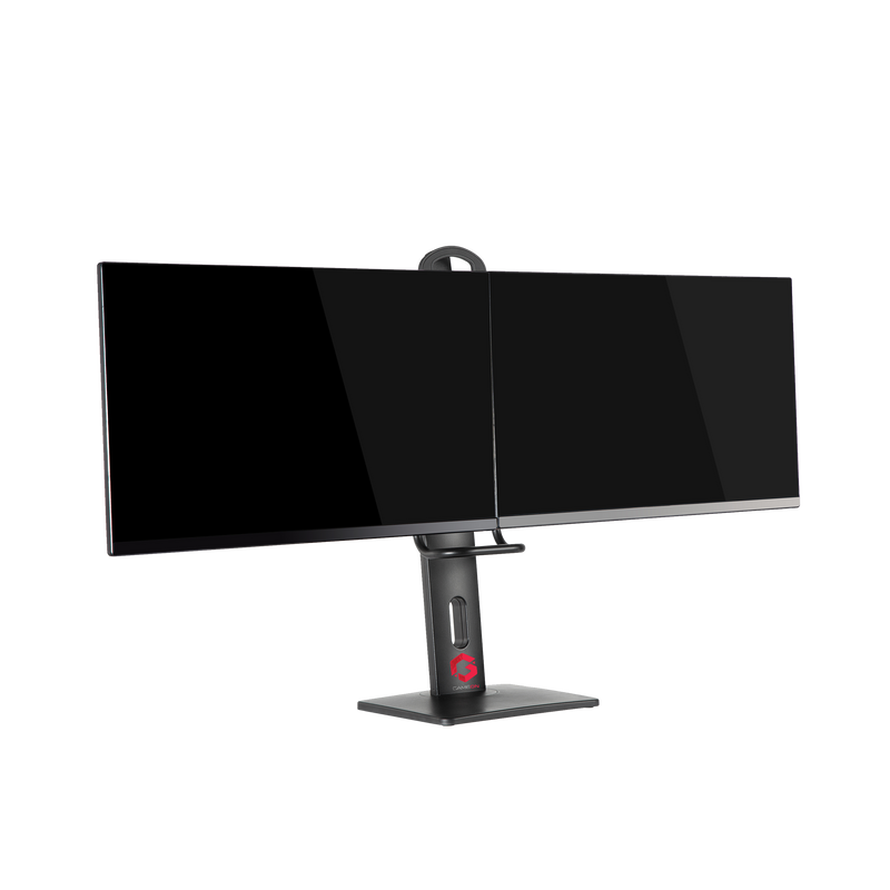GAMEON GO-2052 Easy To Adjust Vertical Lift Dual Screens Monitor Arm, Stand And Mount For Gaming And Office Use, 17" - 27", Each Arm Up To 6 KG, Black