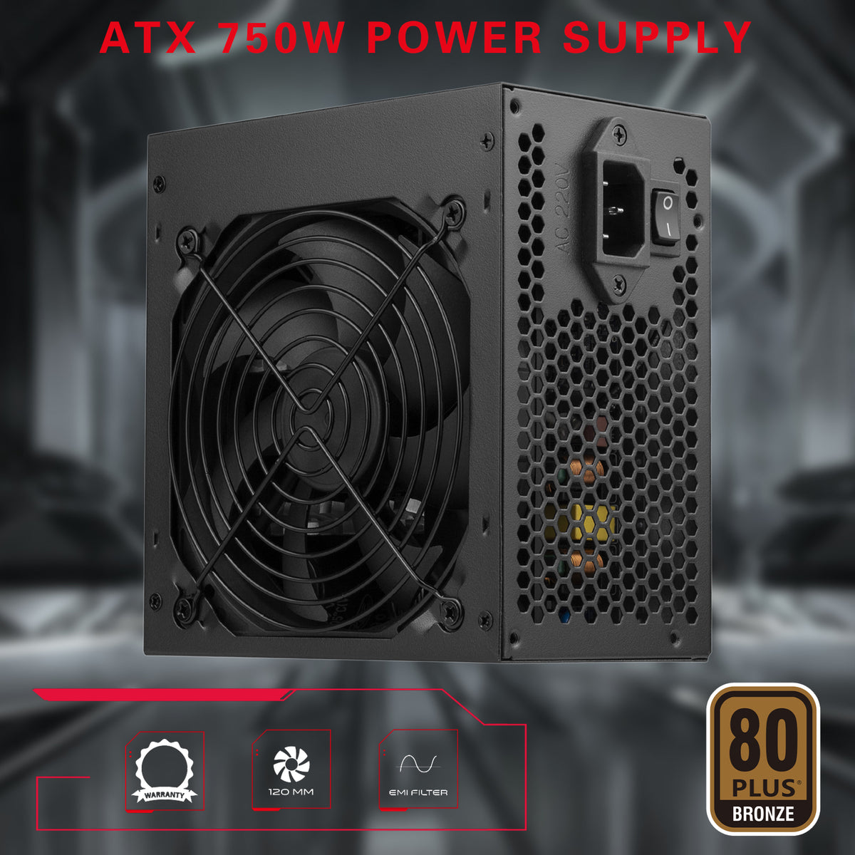 GAMEON - SPY2 ATX 750 WATTS 80 PLUS BRONZE Value Gaming Power Supply