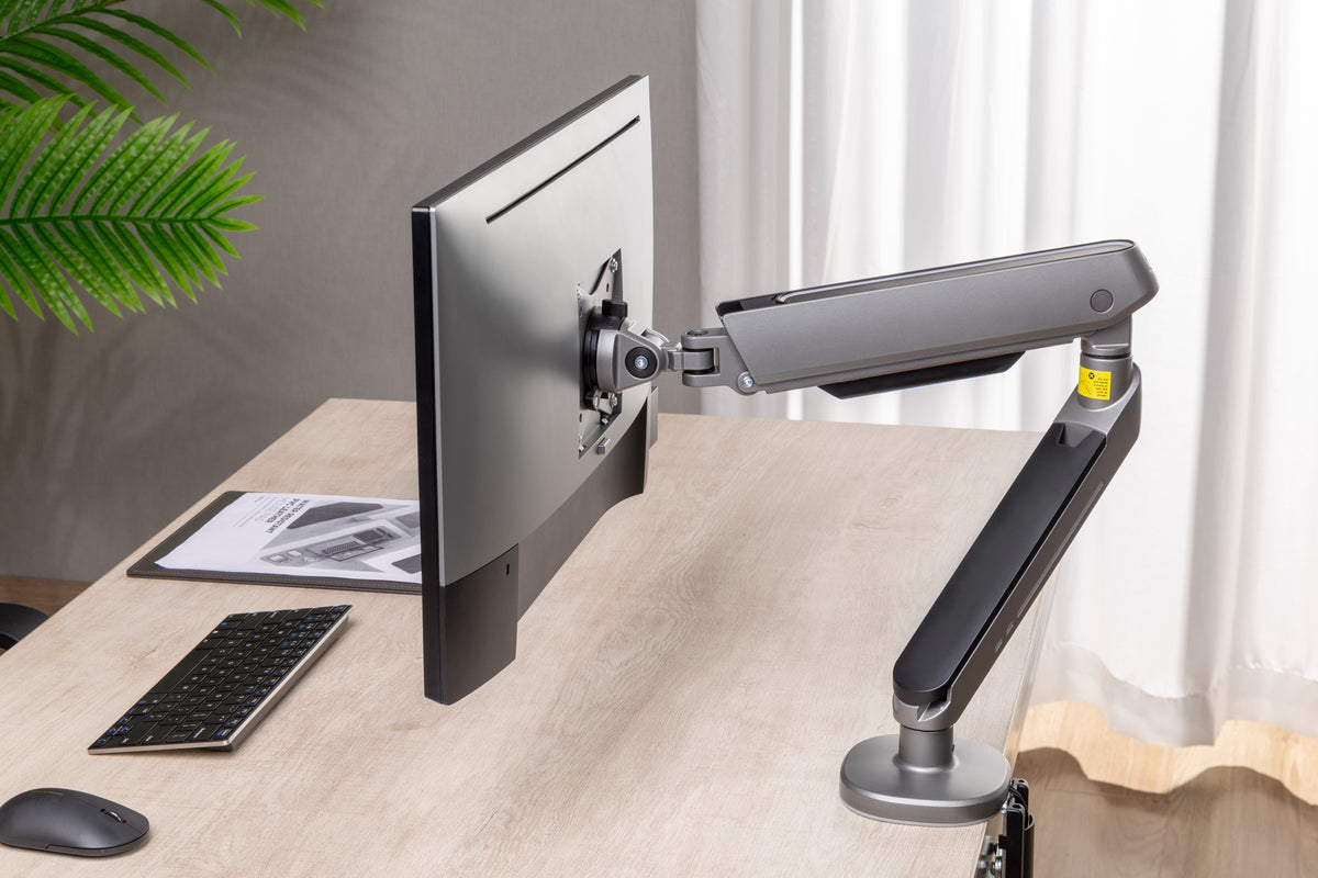 GAMEON GO-2168 PRO V2 Single Monitor Arm For Gaming And Office Use, 17" - 32" With RGB Lighting, Arm Up To 9 KG, Space Grey